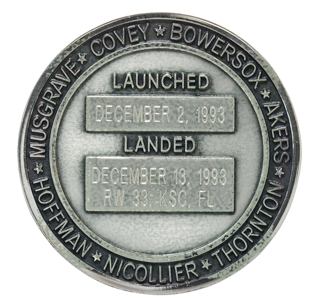 Flown Robbins Medallion from STS-61 Space Shuttle Endeavour -- From the Personal Collection of STS-61 Astronaut Story Musgrave and With His LOA