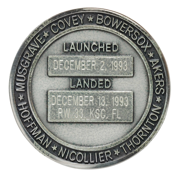 Flown Robbins Medallion from STS-61 Space Shuttle Endeavour -- From the Personal Collection of STS-61 Astronaut Story Musgrave and With His LOA