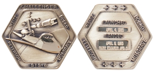 Robbins Medallion from STS-6, the First Flight of Space Shuttle Challenger -- From the Personal Collection of STS-6 Astronaut Story Musgrave and With His LOA
