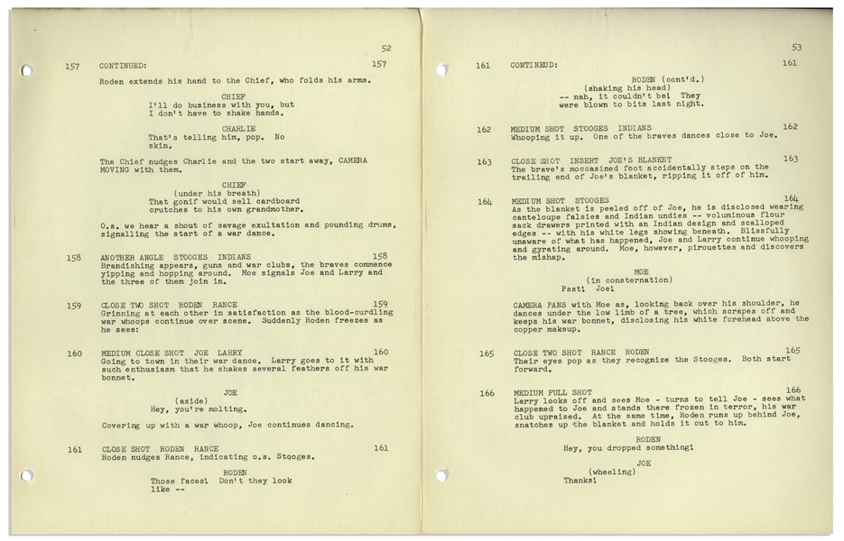 Lot Detail - Moe Howard Personally Owned Script for ''The Outlaws IS ...