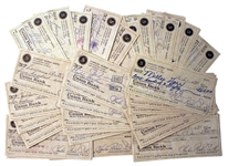 Lot of 50 Checks Signed by Charles Bubba Smith -- All Signed With His Name & Nickname, Charles Bubba Smith & Some Made Out in Smiths Hand -- Very Good Condition