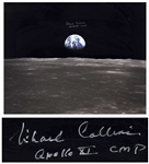 Michael Collins Signed 20 x 16 Photo of Earthrise -- With Novaspace COA