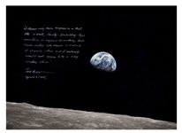 Frank Borman Signed 20'' x 16'' Photo, With His Thoughts About the Moon: ''...it's a vast, lonely, forbidding-type existence...''