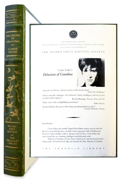Carrie Fisher Signed Deluxe Limited Edition of Delusions of Grandma -- With PSA/DNA COA