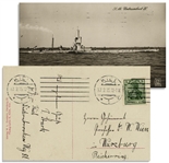 Nobel Prize Winner, Johannes Stark Postcard Signed During World War I -- Stark, a Notorious German Nationalist, Sends a Postcard of a German U-Boat