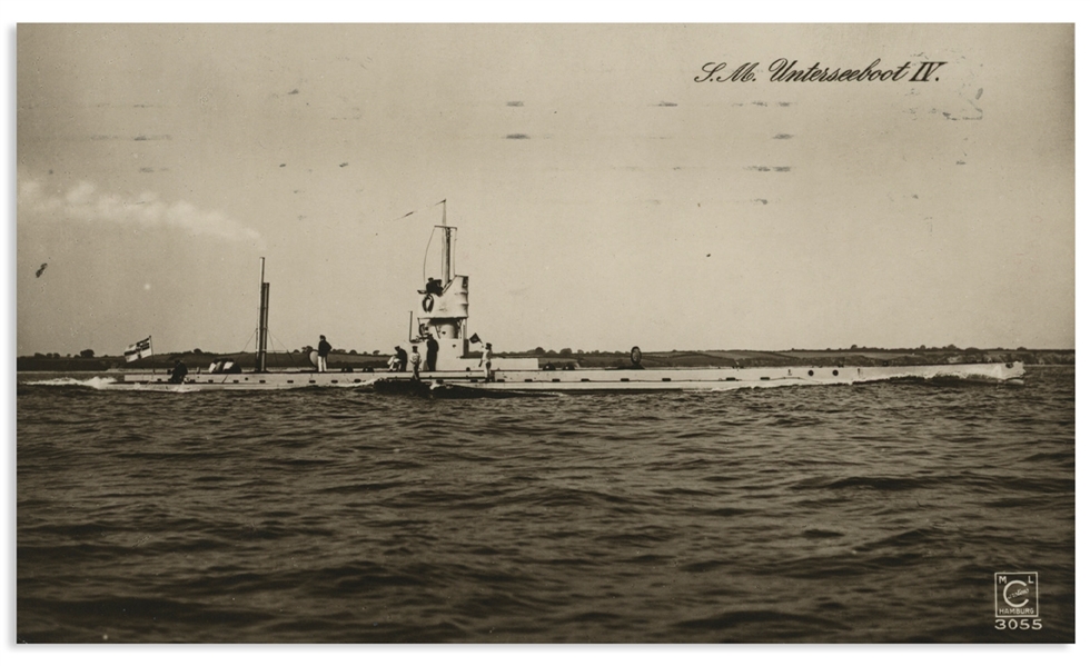 Nobel Prize Winner, Johannes Stark Postcard Signed During World War I -- Stark, a Notorious German Nationalist, Sends a Postcard of a German U-Boat