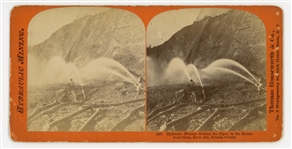 19th Century Stereoview of Hydraulic Gold Mining in California