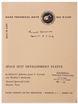 Frank Borman Signed NASA Report from 1966 on Astronaut Space Suit Development -- With Novaspace COA