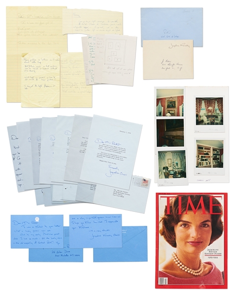 Jackie Kennedy Onassis Lot of Signed Letters & Handwritten Instructions Regarding Interior Design for her New York Apartment -- Includes Polaroids of Her Apartment