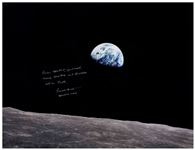 Frank Borman Signed 20'' x 16'' ''Earthrise'' Photo -- ''...Good night, Merry Christmas and God Bless all on Earth...''