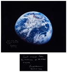 Frank Borman Signed 20 x 16 Photo of the First Image of Earth Taken from Space