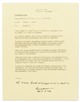 Frank Borman Signed Memo Describing the Presidential Contingency Plan for Apollo 13 -- Borman Writes, ''If Haise, Lovell and Swigert died on Apollo 13'' -- With Novaspace COA