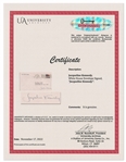 Jacqueline Kennedy Signed White House Envelope, Postmarked 1965 -- With University Archives & JSA COAs