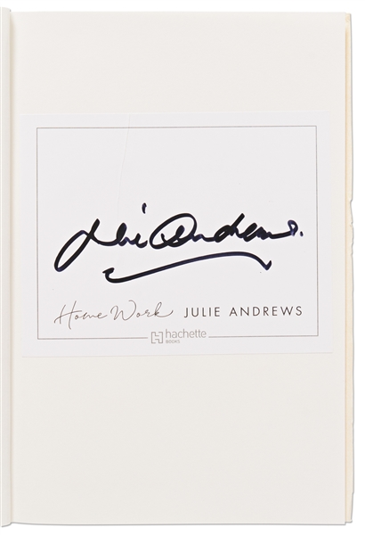 Julie Andrews Signed First Edition of Her Memoir ''Home Work''