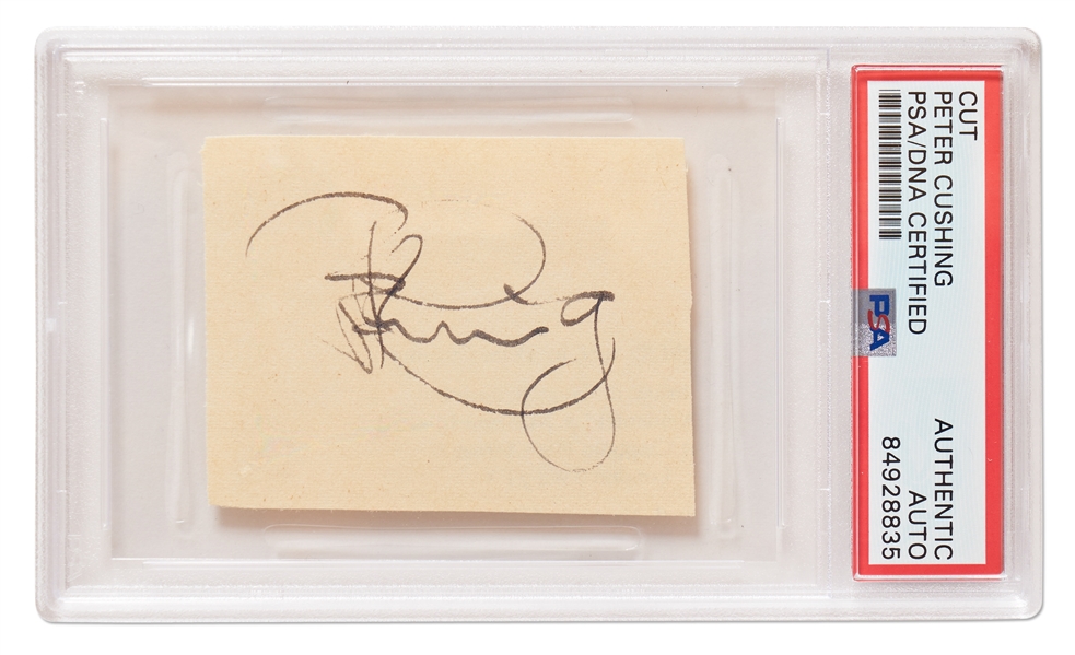 Star Wars Actor Peter Cushing Signature -- Encapsulated by PSA/DNA
