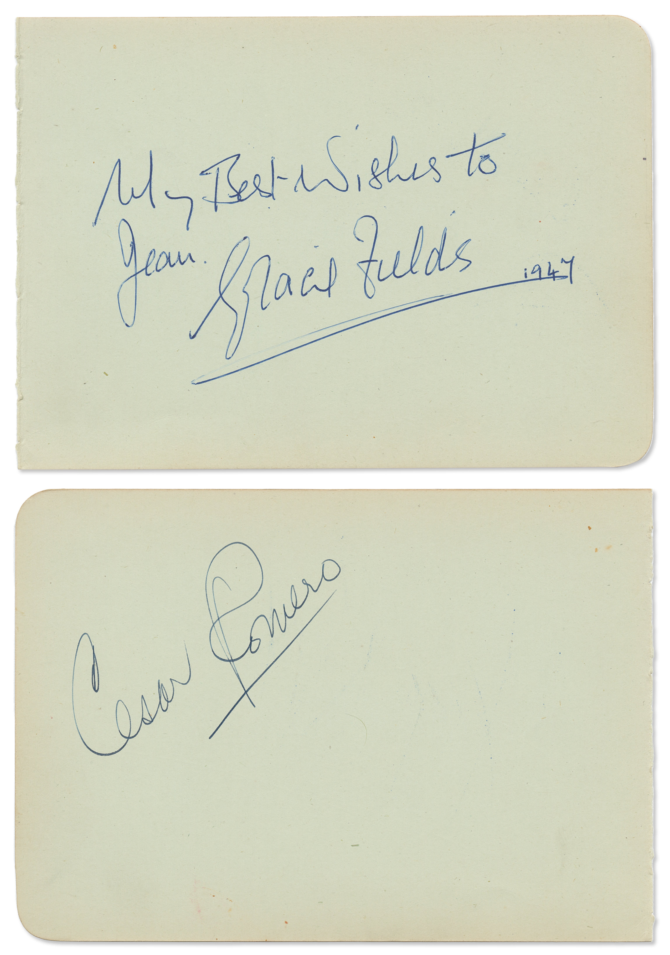 Lot Detail - Cesar Romero Signed Autograph Album Page, Without ...
