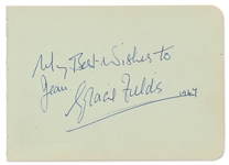 Cesar Romero Signed Autograph Album Page, Without Inscription -- Signed on Verso by Gracie Fields