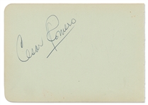 Cesar Romero Signed Autograph Album Page, Without Inscription -- Signed on Verso by Gracie Fields