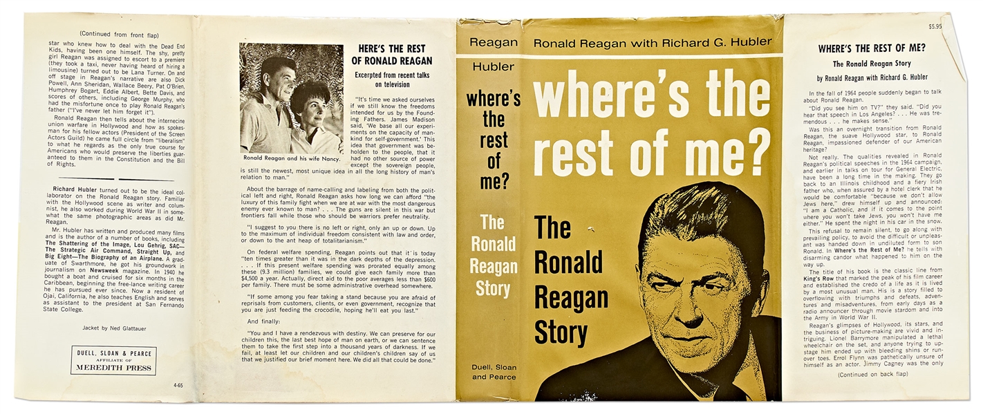 Ronald Reagan Signed Autobiography ''Where's The Rest of Me?'' -- Without Inscription -- With PSA/DNA COA