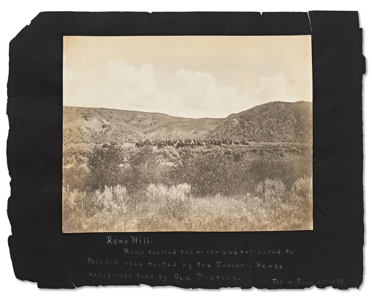 Lot of Two Photographs by David F. Barry -- Includes Barry Signed Photo of Little Bighorn Battle Site