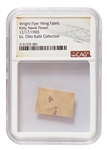Fabric Swatch From the Wright Flyer, Flown at Kitty Hawk During the First Flight on 17 December 1903 -- Encapsulated by CAG