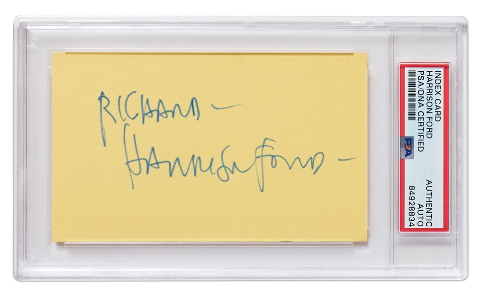 Early Harrison Ford Signature -- Encapsulated by PSA/DNA and with Beckett COA