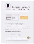 Early Harrison Ford Signature -- Encapsulated by PSA/DNA and with Beckett COA
