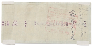 Dean Martin Signed & Handwritten Check
