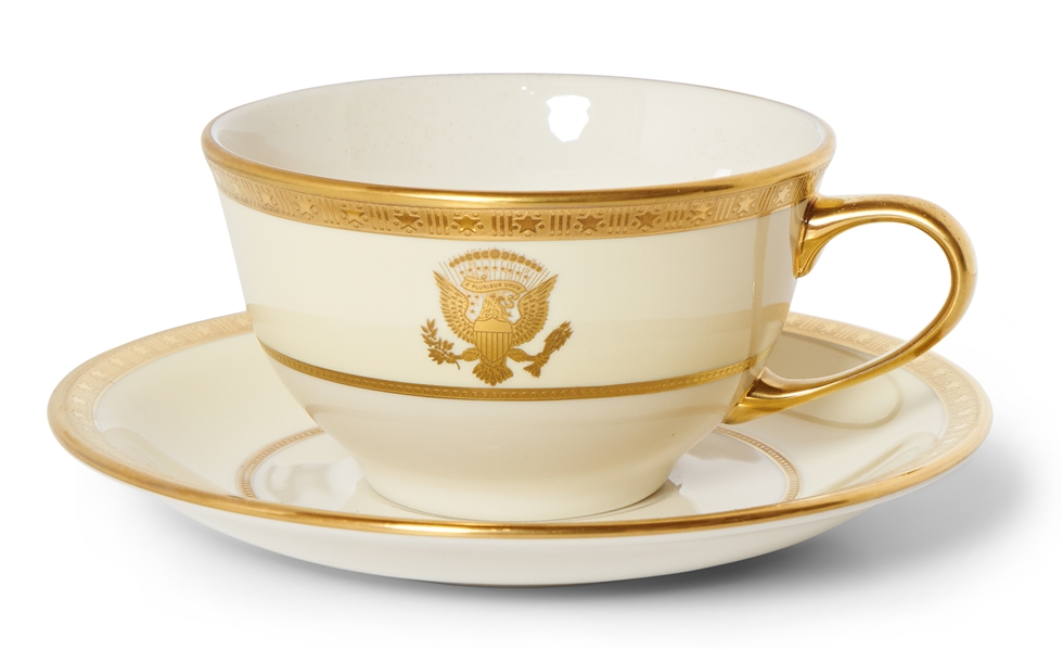 Woodrow Wilson White House Cup & Saucer China from the Lenox Exhibit Collection