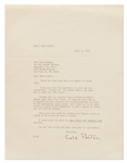 Lot of 8 Letters Signed by Cole Porter, Ira Gershwin & Preston Sturges -- Referencing Several Hit Songs from the 1940s
