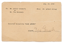 Lot of 8 Letters Signed by Cole Porter, Ira Gershwin & Preston Sturges -- Referencing Several Hit Songs from the 1940s