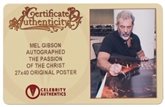 Mel Gibson Signed ''The Passion of the Christ'' Movie Poster -- With Celebrity Authentics COA