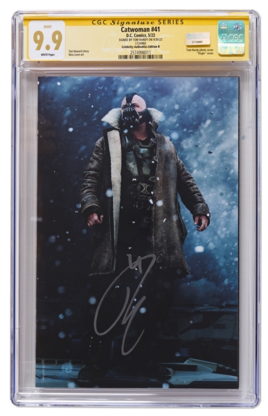 Tom Hardy Signed Catwoman #41 Comic Book Featuring Hardy as the Villain Bane from The Dark Knight Rises -- CGC Encapsulated & Graded 9.9