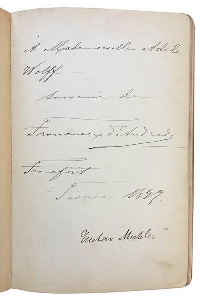 Gustav Mahler Autograph from 1899 Signed Within an Autograph Album -- With PSA/DNA COA