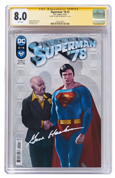 Gene Hackman Signed ''Superman '78'' #2 Comic Book -- CGC Encapsulated & Graded 8.0