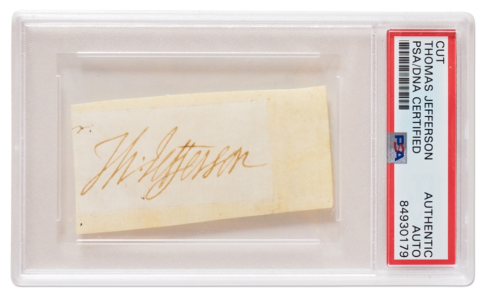 Thomas Jefferson Signature -- Encapsulated by PSA/DNA