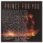 Princes First Album For You with Handwritten Recollection by Owen Husney, the Man Who Discovered Prince -- ...The musicianship was top notch, the guitar was funky as hell...