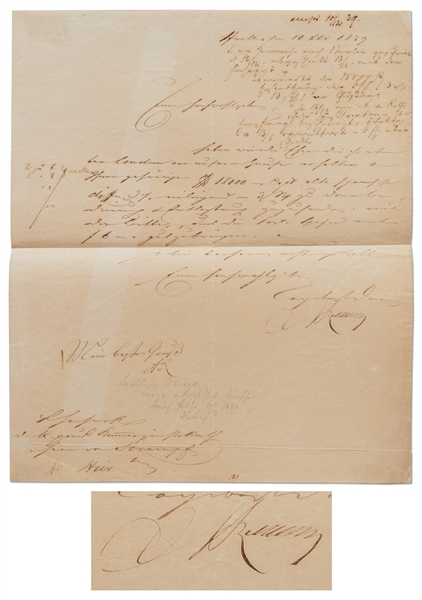 Amschel Mayer Rothschild Letter Signed from 1839