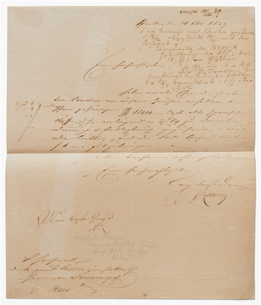 Amschel Mayer Rothschild Letter Signed from 1839