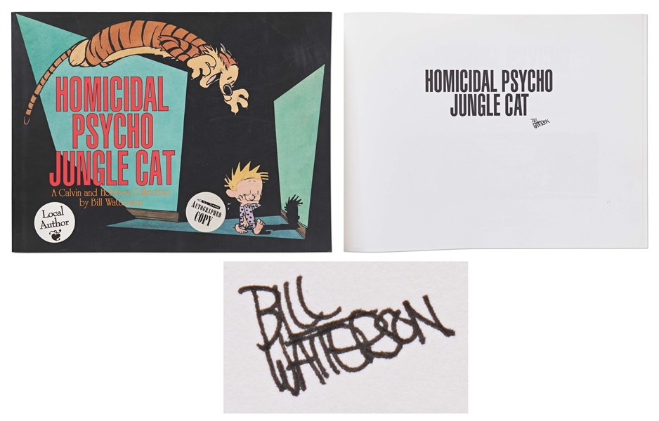 Bill Watterson Rare Signed Copy of His Calvin & Hobbes Comic Book, ''Homicidal Psycho Jungle Cat'' -- With PSA/DNA COA