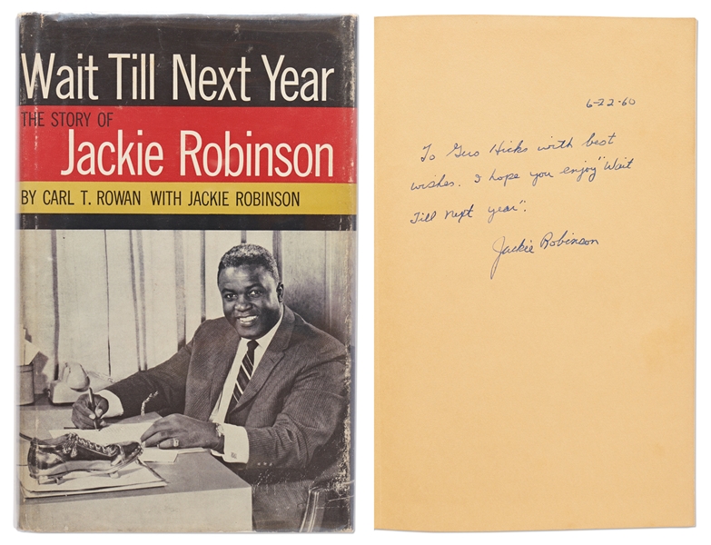 Jackie Robinson Signed First Edition, First Printing of His Autobiography ''Wait Till Next Year'' -- With PSA/DNA COA