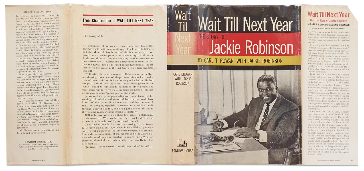 Jackie Robinson Signed First Edition, First Printing of His Autobiography ''Wait Till Next Year'' -- With PSA/DNA COA