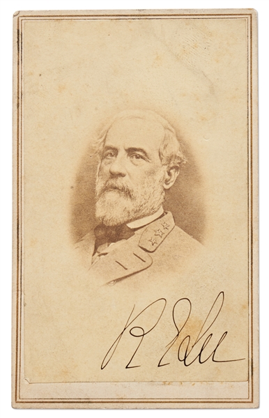 Scarce Robert E. Lee Signed CDV Photo in His General's Uniform -- With Bold, Clear Signature -- With University Archives COA