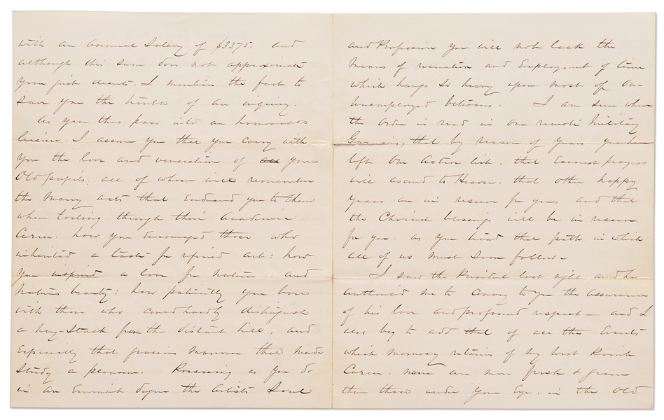 General William T. Sherman Autograph Letter Signed -- Sherman Writes a Glowing Letter to West Point Drawing Professor & Artist Robert W. Weir