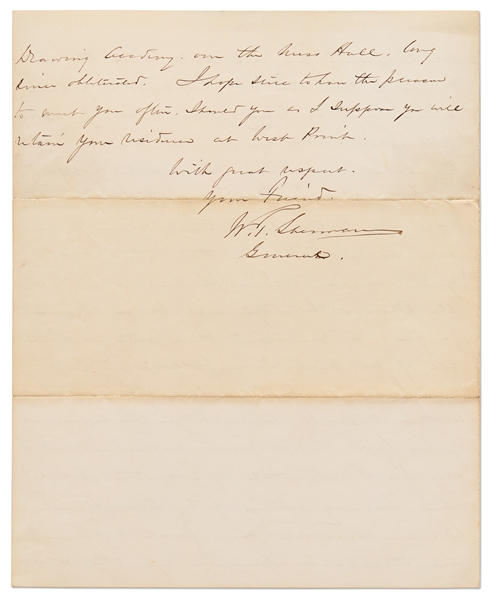 General William T. Sherman Autograph Letter Signed -- Sherman Writes a Glowing Letter to West Point Drawing Professor & Artist Robert W. Weir