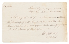 Lot of Three Slavery Registration Documents from Cape Town, South Africa in the 1820s -- ''The female slave...does not appear to be mortgaged''