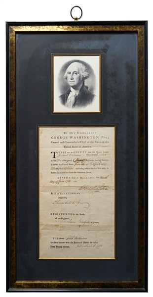 George Washington Signed Revolutionary War Discharge Document from 1783