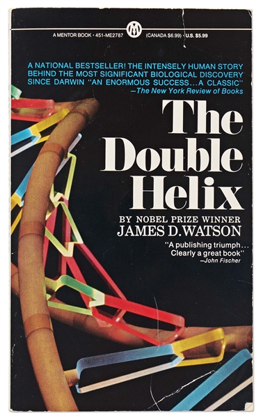 James Watson & Francis Crick Signed ''The Double Helix'' -- With University Archives COA