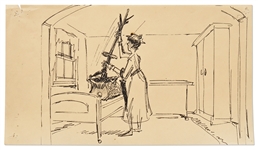 Mary Poppins Storyboard Artwork -- Mary Unpacks Her Magic Carpetbag