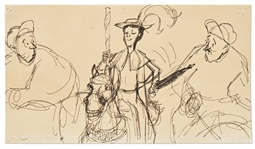 Mary Poppins Storyboard Artwork -- Mary Passes Other Riders in the Horse Race Scene